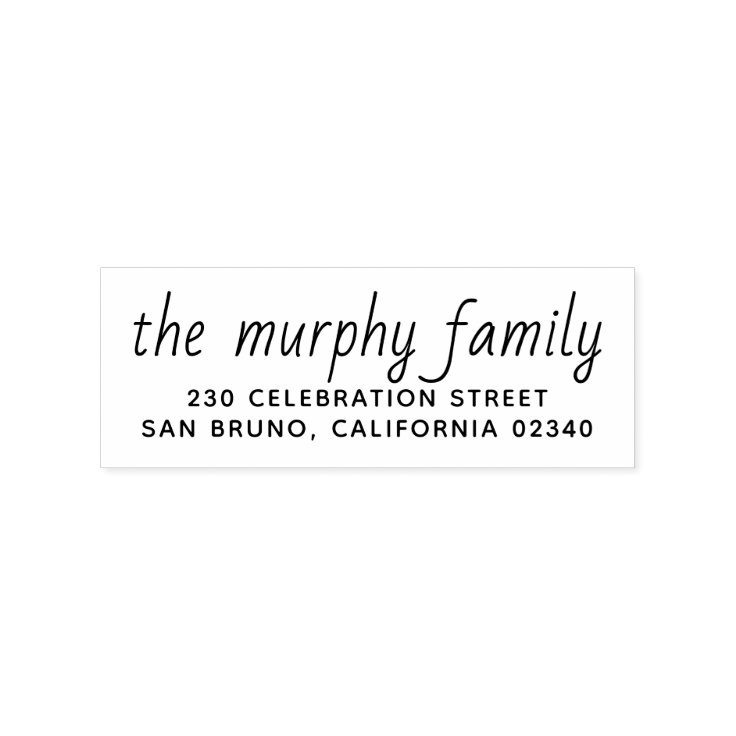 Simple DIY Family Name &amp; Return Address Rubber Stamp | Zazzle