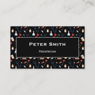 Simple Doctor Equipment Pattern Business Card