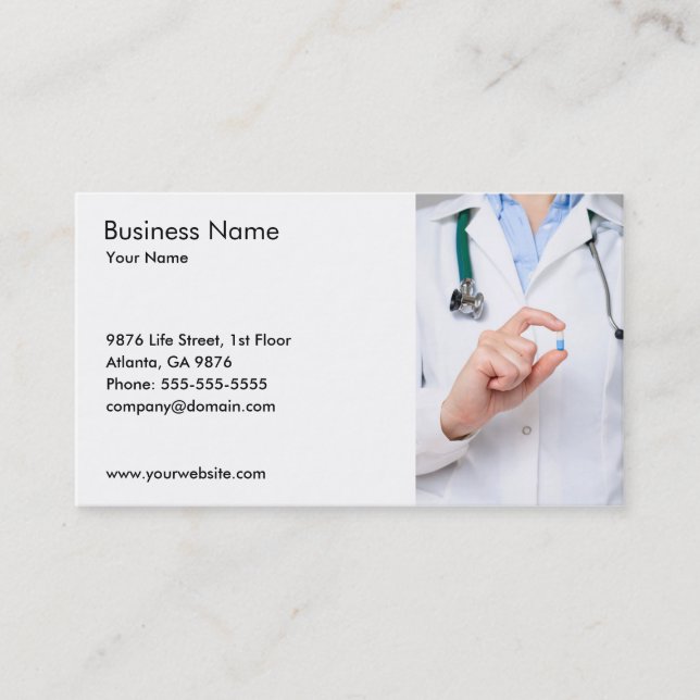Simple Doctor Medical Healthcare Business Card (Front)