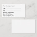 Simple Doctor Office Appointment Cards | Zazzle