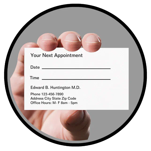 Simple Doctor Office Appointment Cards | Zazzle