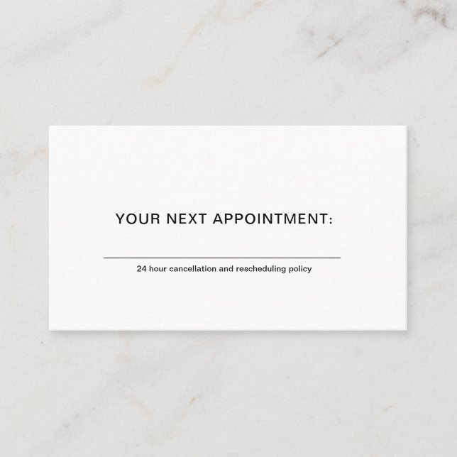 Simple Doctor Therapist Counselor Appointment Card (Front)