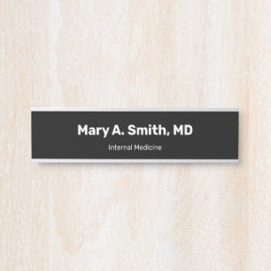 Simple Doctor's Name Bold Medical Specialty Black Door Sign