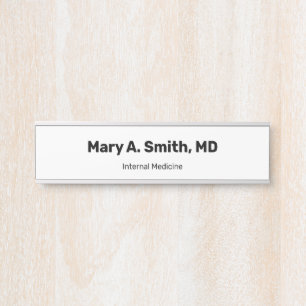Simple Doctor's Name in Bold Medical Specialty Door Sign