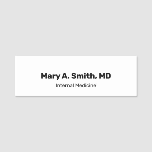 Simple Doctor's Name in Bold Medical Specialty Tag