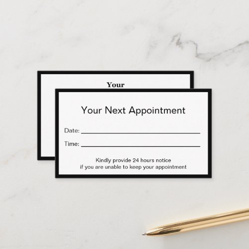 Simple Doctors Office Your Next Appointment Card