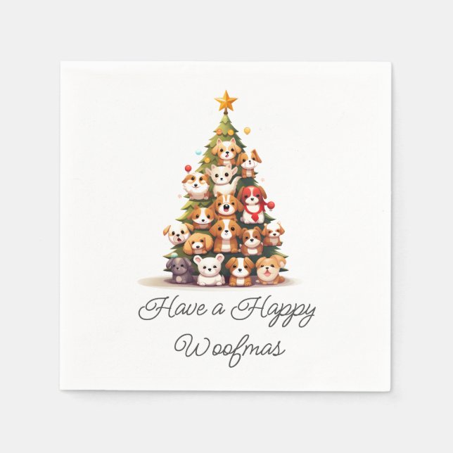 Simple Dog Christmas  Napkins (Front)