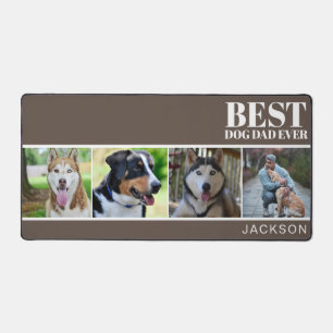 Simple Dog Dad Custom Four Photo Collage  Desk Mat