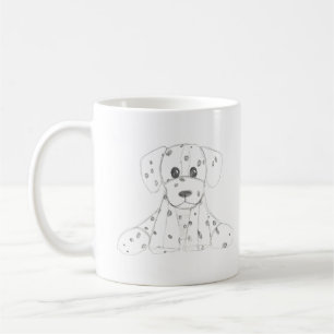 simple dog doodle kids black white dalmatian baby coffee mug
