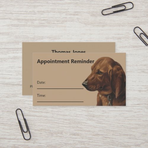 Simple Dog Groomer Service Appointment Reminder Business Card