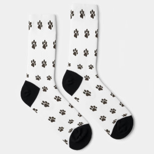 Simple Dog Paw Print Pattern Crew Socks
