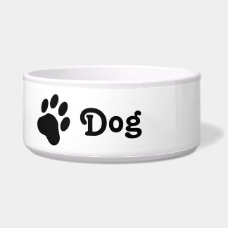 Simple Dog Paw Silhouette With Text Dog Bowl