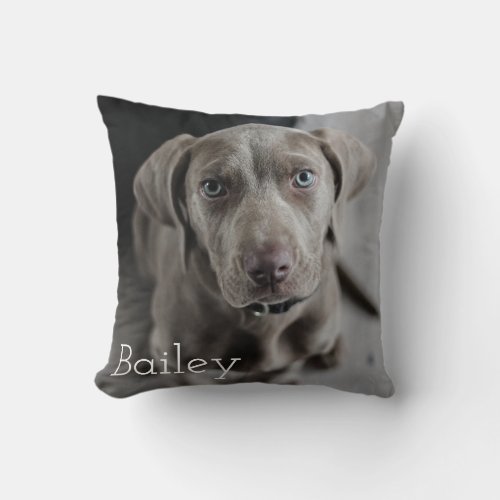 Simple Dog Photo Personalized Throw Pillow