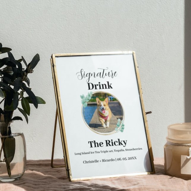 Simple Dog signature drink wedding  bar Poster (Creator Uploaded)