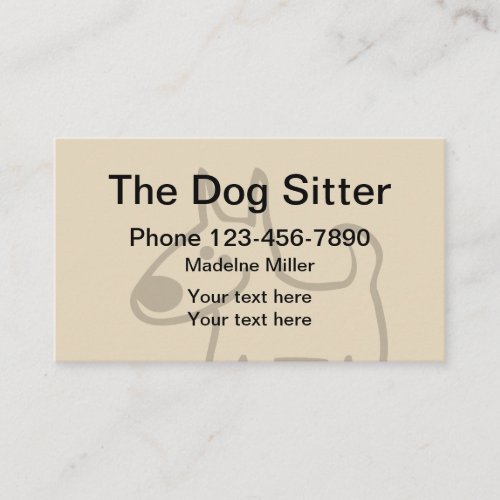 Simple Dog Sitter Business Card