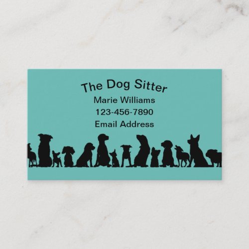Simple Dog Sitter Editable Business Cards