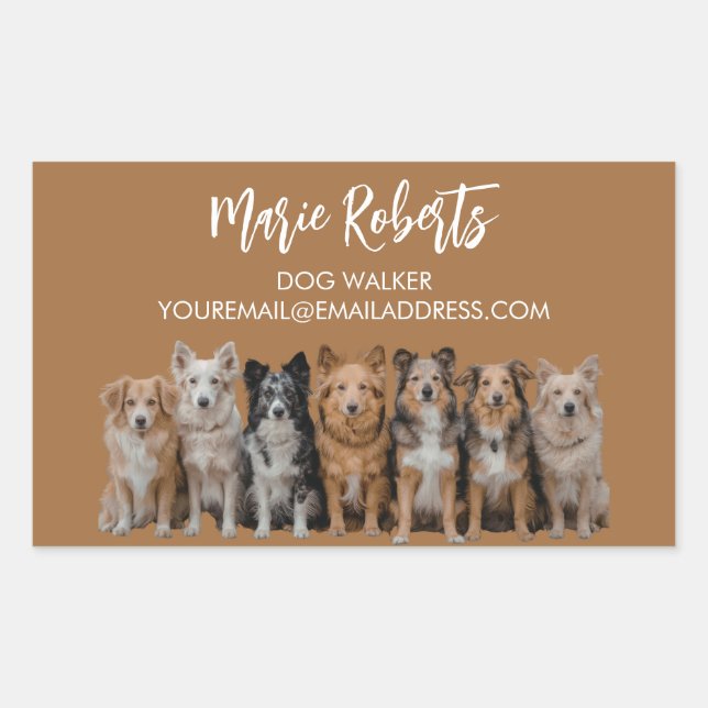 Simple Dog Walker / Pet Sitter Thank You Sticker  (Front)