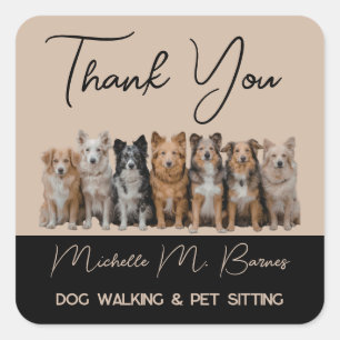 Simple Dog Walker / Pet Sitter Thank You Sticker 
