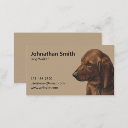 Simple Dog Walker Service Business Card