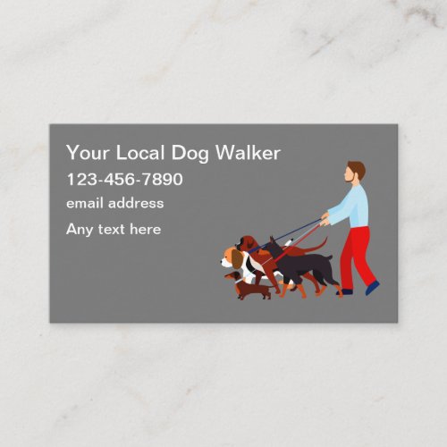 Simple Dog Walker Service Modern  Business Card