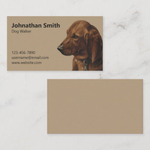 Simple Dog Walker Service (Picture of Dog) Business Card