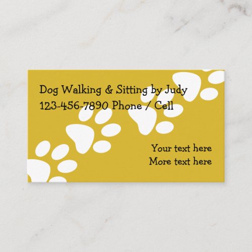 Simple Dog Walking And Sitting Business Card