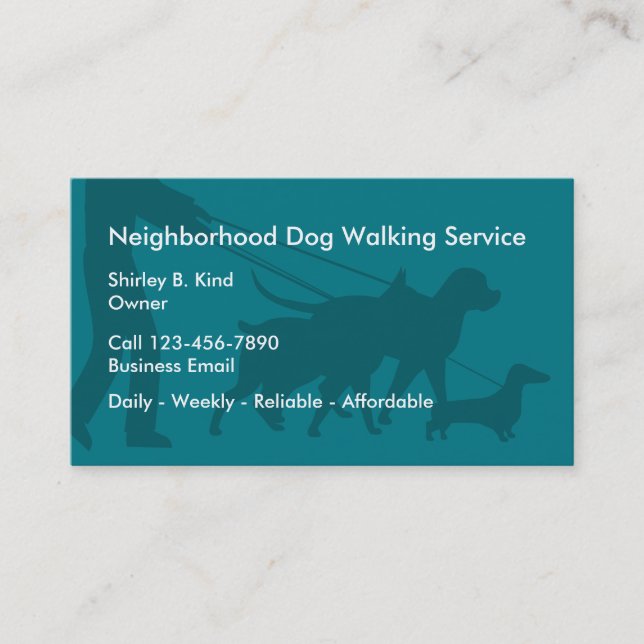 Simple Dog Walking Business Card (Front)