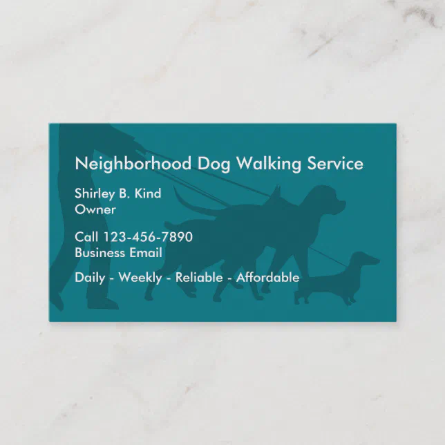 Simple Dog Walking Business Card | Zazzle