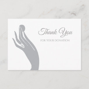 Simple Donation Thank You For Women Hand With Coin
