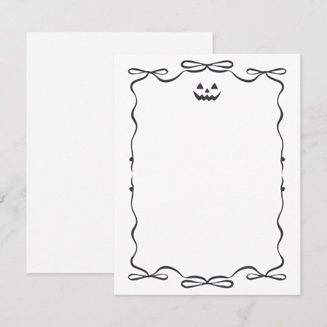 simple doodle spooky halloween Note card (Front/Back)