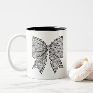 Simple doodle Two-Tone coffee mug