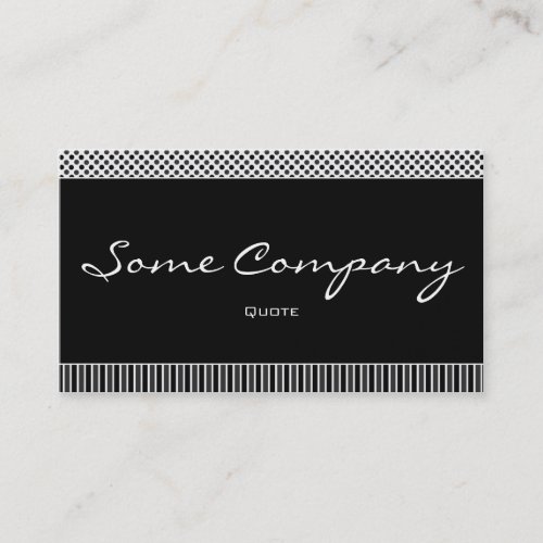 Simple Dots And Stripes (Black And White) Business Card Templates