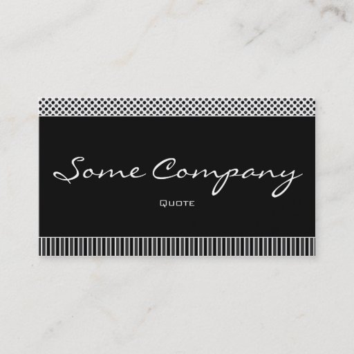 Customizable Simple Dots And Stripes (Black And White) Business Card Templates