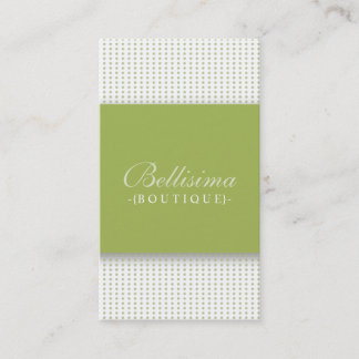 Simple Dots Olive Green Business Card (vert)