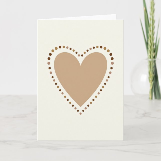 Simple Dotted Heart Love Card (Front)