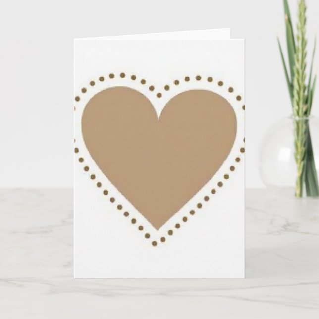 Simple Dotted Matte Gold Heart Card (Front)