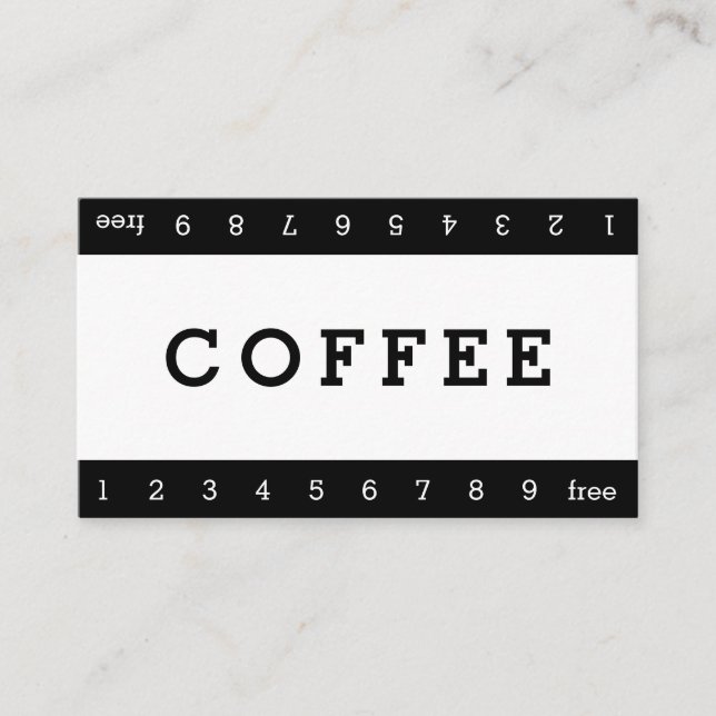 Simple Double Horizon Loyalty Coffee Punch-Card (Front)