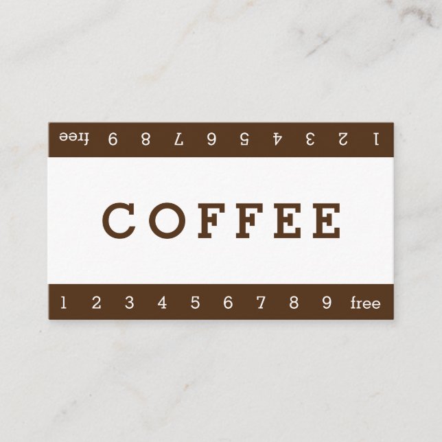 Simple Double Horizon Loyalty Coffee Punch-Card Card (Front)