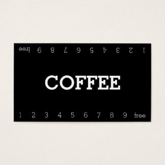 Simple Double Number Loyalty Coffee Punch-Card Business Card