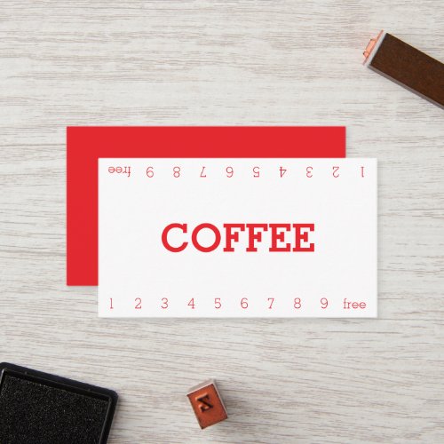 Simple Double Number Loyalty Coffee Punch-Card Card