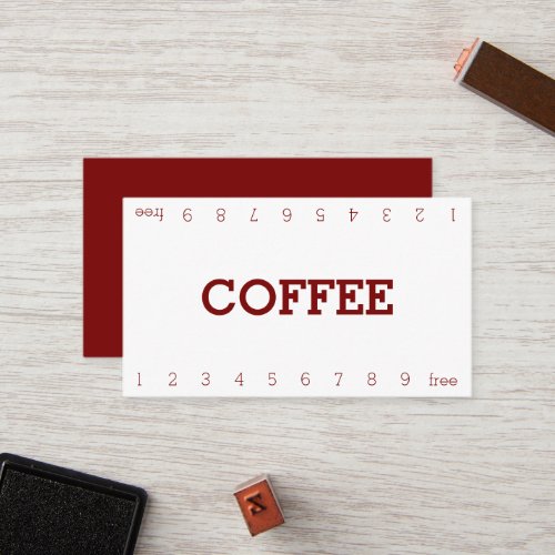 Simple Double Number Loyalty Coffee Punch-Card Card