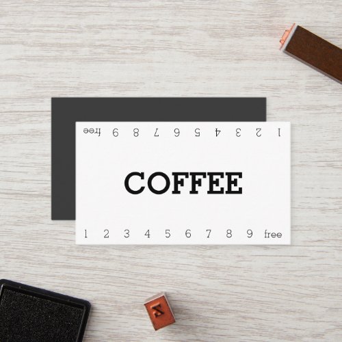 Simple Double Number Loyalty Coffee Punch-Card Card