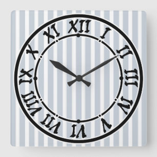 Simple double-sided decor in stripes & cage square wall clock