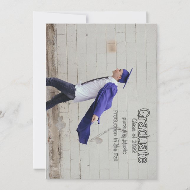 Simple Double Sided Photo Graduation Announcement (Back)