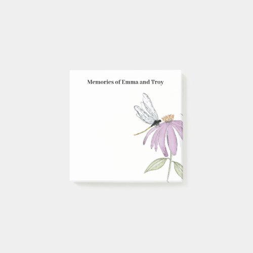 Simple Dragonfly Coneflower Post_it Notes
