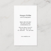 Simple Dragonfly Nature Professional White Business Card (Back)