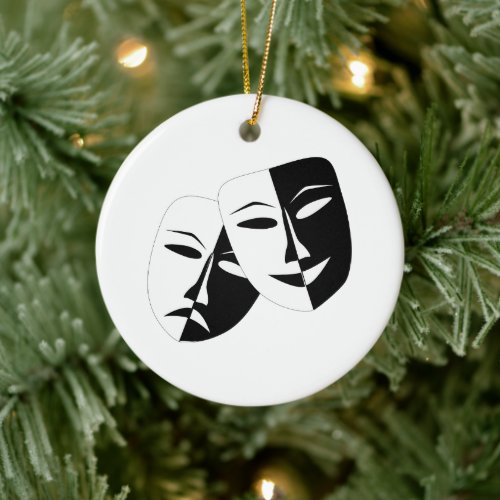 Simple Drama Comedy Masks Acting Ceramic Ornament