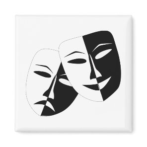 Simple Drama Comedy Masks Acting Coffee Magnet