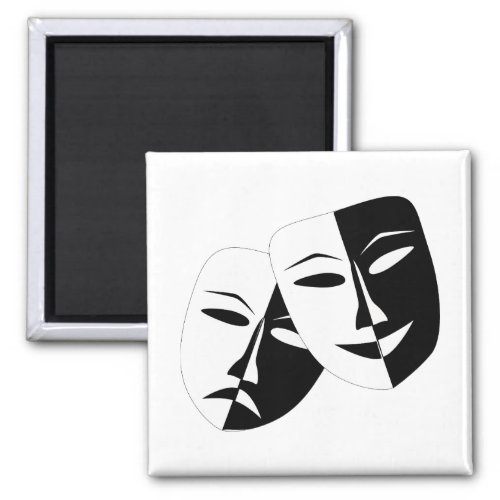 Simple Drama Comedy Masks Acting Coffee Magnet
