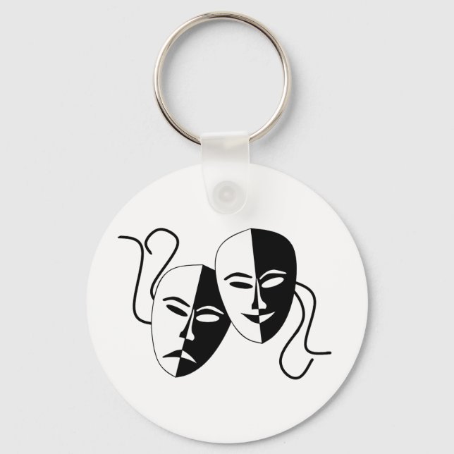 Simple Drama Comedy Masks Acting Keychain (Front)